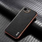 For iPhone 16e AZNS Electroplated Frame Crocodile Texture Full Coverage Phone Case(Black) - 2