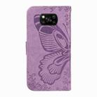 For Xiaomi Poco X3 NFC Swallowtail Butterfly Embossed Leather Phone Case(Purple) - 3