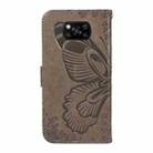 For Xiaomi Poco X3 NFC Swallowtail Butterfly Embossed Leather Phone Case(Grey) - 3