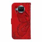 For Xiaomi Mi 10T Lite 5G Swallowtail Butterfly Embossed Leather Phone Case(Red) - 3