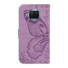 For Xiaomi Mi 10T Lite 5G Swallowtail Butterfly Embossed Leather Phone Case(Purple) - 3