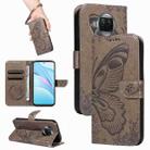 For Xiaomi Mi 10T Lite 5G Swallowtail Butterfly Embossed Leather Phone Case(Grey) - 1