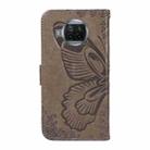 For Xiaomi Mi 10T Lite 5G Swallowtail Butterfly Embossed Leather Phone Case(Grey) - 3