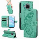 For Xiaomi Mi 10T Lite 5G Swallowtail Butterfly Embossed Leather Phone Case(Green) - 1