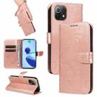 For Xiaomi Mi 11 Lite Swallowtail Butterfly Embossed Leather Phone Case(Rose Gold) - 1