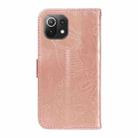 For Xiaomi Mi 11 Lite Swallowtail Butterfly Embossed Leather Phone Case(Rose Gold) - 3