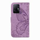 For Xiaomi Mi 11T / 11T Pro Swallowtail Butterfly Embossed Leather Phone Case(Purple) - 3