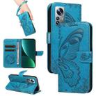 For Xiaomi 12 Pro Swallowtail Butterfly Embossed Leather Phone Case(Blue) - 1