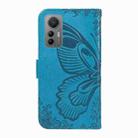 For Xiaomi 12 Lite Swallowtail Butterfly Embossed Leather Phone Case(Blue) - 3