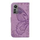 For Xiaomi 12 Lite Swallowtail Butterfly Embossed Leather Phone Case(Purple) - 3