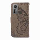 For Xiaomi 12 Lite Swallowtail Butterfly Embossed Leather Phone Case(Grey) - 3