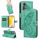 For Xiaomi 12 Lite Swallowtail Butterfly Embossed Leather Phone Case(Green) - 1