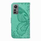 For Xiaomi 12 Lite Swallowtail Butterfly Embossed Leather Phone Case(Green) - 3