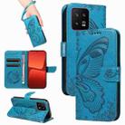 For Xiaomi 13 Swallowtail Butterfly Embossed Leather Phone Case(Blue) - 1