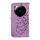 For Xiaomi 13 Ultra Swallowtail Butterfly Embossed Leather Phone Case(Purple) - 3