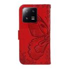 For Xiaomi 13 Pro Swallowtail Butterfly Embossed Leather Phone Case(Red) - 3