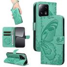 For Xiaomi 13 Pro Swallowtail Butterfly Embossed Leather Phone Case(Green) - 1