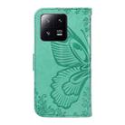 For Xiaomi 13 Pro Swallowtail Butterfly Embossed Leather Phone Case(Green) - 3