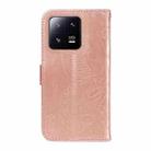 For Xiaomi 13 Pro Swallowtail Butterfly Embossed Leather Phone Case(Rose Gold) - 3