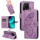 For Xiaomi 13T / 13T Pro Swallowtail Butterfly Embossed Leather Phone Case(Purple) - 1