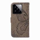 For Xiaomi 14 Pro Swallowtail Butterfly Embossed Leather Phone Case(Grey) - 3
