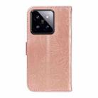 For Xiaomi 14 Pro Swallowtail Butterfly Embossed Leather Phone Case(Rose Gold) - 3