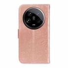 For Xiaomi 14 Ultra Swallowtail Butterfly Embossed Leather Phone Case(Rose Gold) - 3