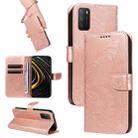 For Xiaomi Poco M3 Swallowtail Butterfly Embossed Leather Phone Case(Rose Gold) - 1