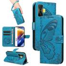 For Xiaomi Poco F4 GT Swallowtail Butterfly Embossed Leather Phone Case(Blue) - 1