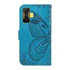 For Xiaomi Poco F4 GT Swallowtail Butterfly Embossed Leather Phone Case(Blue) - 3