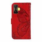 For Xiaomi Poco F4 GT Swallowtail Butterfly Embossed Leather Phone Case(Red) - 3