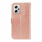 For Xiaomi Redmi Note 12T Pro Swallowtail Butterfly Embossed Leather Phone Case(Rose Gold) - 3