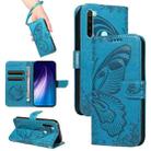 For Xiaomi Redmi Note 8 Swallowtail Butterfly Embossed Leather Phone Case(Blue) - 1