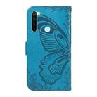 For Xiaomi Redmi Note 8 Swallowtail Butterfly Embossed Leather Phone Case(Blue) - 3