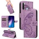 For Xiaomi Redmi Note 8 Swallowtail Butterfly Embossed Leather Phone Case(Purple) - 1