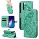 For Xiaomi Redmi Note 8 Swallowtail Butterfly Embossed Leather Phone Case(Green) - 1