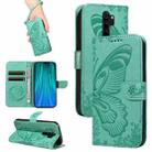 For Xiaomi Redmi Note 8 Pro Swallowtail Butterfly Embossed Leather Phone Case(Green) - 1