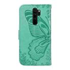 For Xiaomi Redmi Note 8 Pro Swallowtail Butterfly Embossed Leather Phone Case(Green) - 3