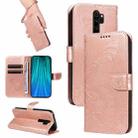 For Xiaomi Redmi Note 8 Pro Swallowtail Butterfly Embossed Leather Phone Case(Rose Gold) - 1