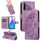 For Xiaomi Redmi Note 8T Swallowtail Butterfly Embossed Leather Phone Case(Purple) - 1