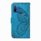 For Xiaomi Redmi 10X 4G / Note 9 4G Swallowtail Butterfly Embossed Leather Phone Case(Blue) - 3