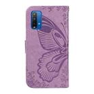 For Xiaomi Redmi 10X 4G / Note 9 4G Swallowtail Butterfly Embossed Leather Phone Case(Purple) - 3