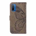 For Xiaomi Redmi 10X 4G / Note 9 4G Swallowtail Butterfly Embossed Leather Phone Case(Grey) - 3