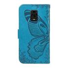 For Xiaomi Redmi Note 9 Pro 4G / Note 9S Swallowtail Butterfly Embossed Leather Phone Case(Blue) - 3