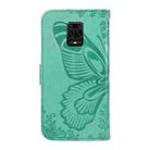 For Xiaomi Redmi Note 9 Pro 4G / Note 9S Swallowtail Butterfly Embossed Leather Phone Case(Green) - 3