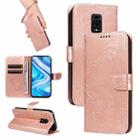 For Xiaomi Redmi Note 9 Pro 4G / Note 9S Swallowtail Butterfly Embossed Leather Phone Case(Rose Gold) - 1