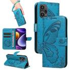 For Xiaomi Redmi Note 12 Turbo / Poco F5 Swallowtail Butterfly Embossed Leather Phone Case(Blue) - 1