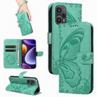 For Xiaomi Redmi Note 12 Turbo / Poco F5 Swallowtail Butterfly Embossed Leather Phone Case(Green) - 1