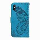 For Xiaomi Redmi 9A Swallowtail Butterfly Embossed Leather Phone Case(Blue) - 3