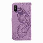 For Xiaomi Redmi 9A Swallowtail Butterfly Embossed Leather Phone Case(Purple) - 3